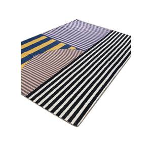 Adwl-13220 Tapis en laine à tissage plat gris et noir à motifs de damier, tapis de couloir rectangulaires abstraits rayés en jute pour la maison et la salle d'exposition - Product Image 2