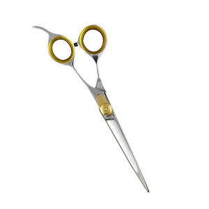 Tijeras de aseo para perros de 7,5 \ "de la mejor calidad, acero inoxidable, pulido de espejo, tornillo dorado, herramienta de belleza ajustable para reposapiés de doble dedo - Product Image 3