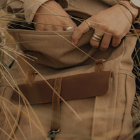 Sac à dos vintage en cuir et toile de luxe, randonnée en plein air, voyage, école, travail, durable, unisexe, multi-poches, construction solide, écologique