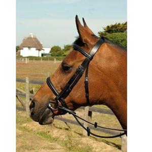 Cavesson de cuero inglés Bridas Brida de cuero occidental de alta calidad Western Heavy Duty Headstall Cowboy Rawhide Trenzado - Product Image 1