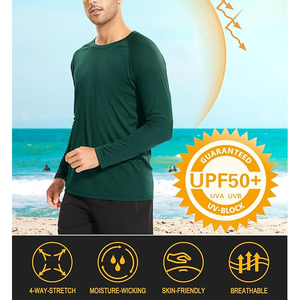 เสื้อยืดกีฬาแขนยาวสำหรับผู้ชายเสื้อวิ่งออกกำลังกายผ้าไมโครไฟเบอร์คุณภาพดีแห้งเร็วน้ำหนักเบา - Product Image 2