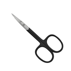 Ciseaux à ongles à cuticules de haute qualité lame tranchante droite poignée enduite noire ciseaux à cuticules en acier inoxydable allemand - Product Image 1