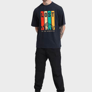 T-shirts classiques à col rond pour hommes, mode été 2025, 100% coton, 220g, anti-plis, qualité supérieure avec motif imprimé, logo personnalisé - Product Image 3