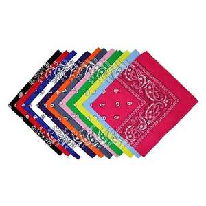 ผ้าพันคอคาวบอยลายเพสลีย์สีดำ ผ้าฝ้าย ขนาด 22 x 22 นิ้ว ผ้าพันคอแบบกำหนดเอง - Product Image 4