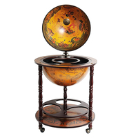 Meuble à boissons Globe artisanal de 17 3/4 pouces, style vintage, chariot de bar pour le stockage de spiritueux, décoration pour la maison et le bureau