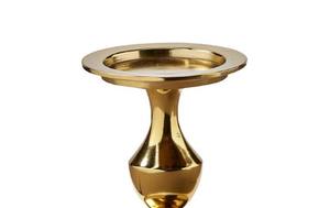 Bougie pilier Stella en aluminium coulé or Bougeoir décoratif en métal doré pour bougies pilier Or élégant - Product Image 3