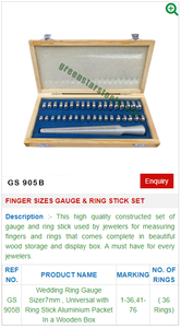 Juego de Medidores de Anillos, 36 Anillos con Barra de Aluminio, Caja de Madera, Herramienta de Medición para Joyería |   N.° de artículo GS-905B - Product Image 2