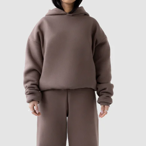 Sweat-shirt à capuche surdimensionné en coton 100% de qualité supérieure, 600 g/m², lavage à l'acide, coupe ample, personnalisable avec logo, streetwear pour hommes - Product Image 2