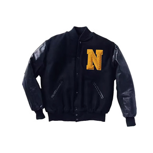 Top vente 2024 vêtements d'hiver Logo brodé personnalisé manches en cuir Baseball Varsity veste pour hommes - Product Image 3