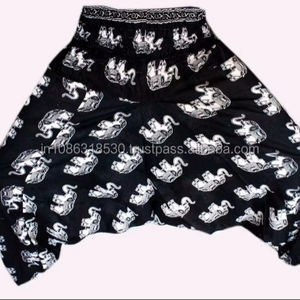 Indian Elephant Trousers Unisex MEN WOMEN GYPSY HIPPIE <b>PANTS</b> Elephant <b>Pants</b> Afghani Elastic Trouser Cotton <b>Harem</b> Ali Baba <b>Pants</b> - Product Image 4