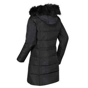 Parka isolée pour femme, manteau long noir, chaud, grande taille, hiver, parka pour femme, rembourrage matelassé, style bulle, court - Product Image 4