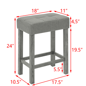 Mesa de Bar con Tomacorrientes de 59 Pulgadas, 3 Taburetes Tapizados, Juego de Mesa y Sillas de Comedor de 4 Piezas para Sala de Estar u Oficina en Casa - Product Image 3