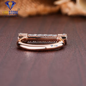 Bague en diamant Lab-Stone Party Wear 0.475 TDW Diamant taille ronde Or rose Couleur EF-VS - Product Image 4