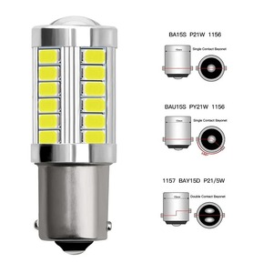 Ampoules LED pour voiture PY21W P21/5W 1156 Ba15s 1157 Bay15d, clignotants, 12V 33SMD 7000K blanc, feux de freinage, feux de recul, feux de stationnement - Product Image 2