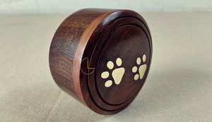 เครื่องทองเหลืองสำหรับสัตว์เลี้ยงสไตล์วินเทจสุดหรูใช้ในบ้านโกศสัตว์เลี้ยงโรสวูดมีอุ้งเท้าไม่คงทนตามฤดูกาล - Product Image 4