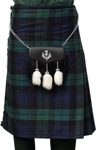 ONSTYLE SPORTS Escocés Semi-Vestido Formal Kilt sporran White Seal Skin Sporran Three Tussle Antique Thistle Cantle - Product Image 5