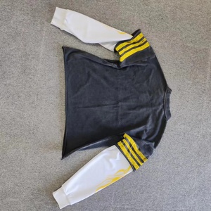 T-shirt personnalisé double couche deux pièces streetwear pour hommes gris délavé à l'acide surdimensionné épaule tombante manches longues tricoté 100% coton - Product Image 4