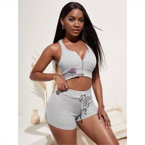 Tenues d'été assorties 2 pièces grande taille ensembles pour femmes vêtements deux pièces court ensemble 2022 - Product Image 2