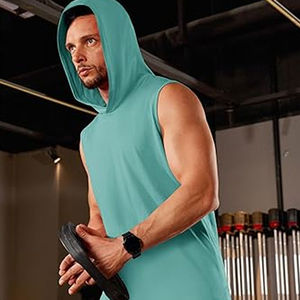 High Quality Custom Men's Sleeveless Gym Hoodie Performance Comfort Muscle Sport Tank Top Custom High Quality Plain Mens - Product Image 3