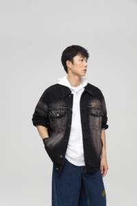 Veste en jean tendance avec logo personnalisé pour homme, veste en jean multi-poches, veste décontractée pour homme - Product Image 5