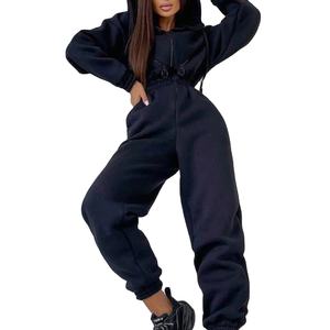 Dernières femmes 2 pièces vêtements de sport vêtements de sport femmes 2022 nouveaux sweats à capuche tenues décontractées femmes pantalon costume taille élastique 2 psc ensemble - Product Image 1