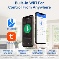 Kunci Pintu Pintar S821 Mendukung Aplikasi Tuya & TTLock, Akses Sidik Jari, Kata Sandi, Kartu RFID, Kunci Mekanik untuk Rumah & Apartemen Sewa
