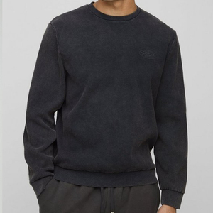 Logo personnalisé Nom de marque Jacquard Lettre Design Oversize Pull en tricot 100% coton Style décontracté Pull en tricot pour hommes - Product Image 1