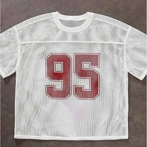 Camiseta de fútbol americano de malla transpirable sublimada con diseño de logotipo de número de equipo personalizado, camiseta de fútbol americano, uniforme deportivo - Product Image 2