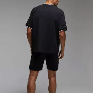 Camiseta de Hip Hop de peso pesado de algodón 100% de alta calidad, Camiseta holgada negra lisa con logotipo estampado personalizado Unisex de gran tamaño para ropa de verano - Product Image 6