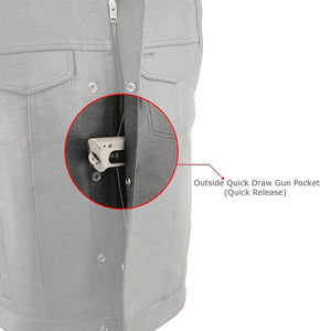 Diseño personalizado profesional cómodo tela hombres al aire libre desgaste Chaleco de cuero moto invierno chalecos sin mangas - Product Image 4