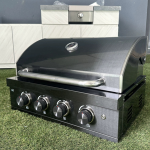 Barbecue a <span class=keywords><strong>Gas</strong></span> e Carbone 27.5 Pollici, Uso Duale, 48450BTU, Professionale con 4 Bruciatori, Griglia a <span class=keywords><strong>Gas</strong></span> Integrata in Acciaio Nero - Product Image 1