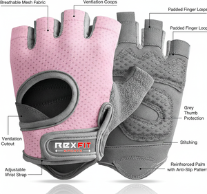 Rexfit Sports Women Gym Workout <b>Gloves</b> Breathable <b>Fingerless</b> Lightweight <b>Gloves</b> for Weightlifting, Cycling & Fitness - Product Image 5