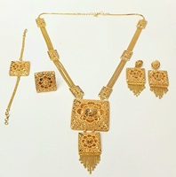 Ensembles de bijoux en strass vintage plaqué or 24 carats personnalisés pour les mariages, les fêtes et les cadeaux