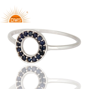 Meilleures ventes Bague empilable en argent sterling avec pierres précieuses en saphir bleu naturel Fabricant de bijoux personnalisés - Product Image 2
