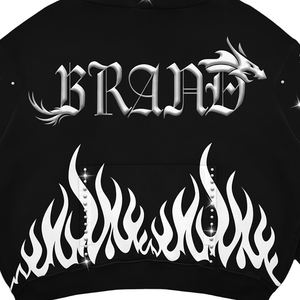 Sweat-shirt lourd surdimensionné en coton doux 100% 500 g/m², style streetwear personnalisé, avec appliqué délavé à l'acide et effet délavé au soleil - Product Image 5