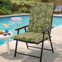 Coussin de chaise de jardin Manemi 95x50x4cm, rembourré en mousse, résistant à l'eau, pour usage extérieur, motif végétal, rectangulaire, en polyester tissé