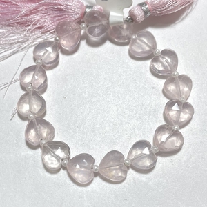 Venta al por mayor 10MM cuarzo rosa facetado forma de corazón Briolette cuentas Natural Vertical taladro piedra cuentas para joyería - Product Image 4