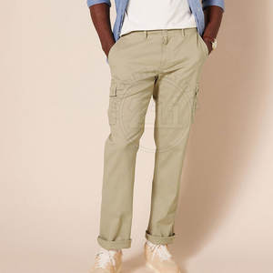 Pantalon cargo décontracté pour homme, léger, lavé, à la marque privée, couleur unie, multi-poches, 100% coton, respirant - Product Image 5