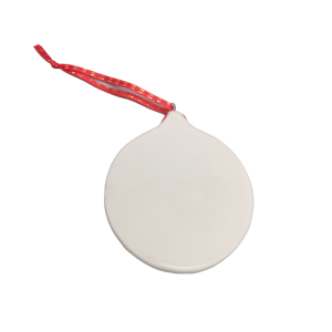 Ornement de Noël classique en céramique en forme de visage de Père Noël, peint à la main en couleur, décor suspendu en forme de traîneau émaillé, vente en gros - Product Image 2