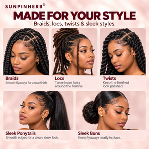 SUNPINHERB Gel Coiffant 64 Oz Fixation Forte pour Tresses, Locs, Twists et Bords Contrôle des Frisottis Brillance Naturelle pour Cheveux Texturés Salon S - Product Image 3