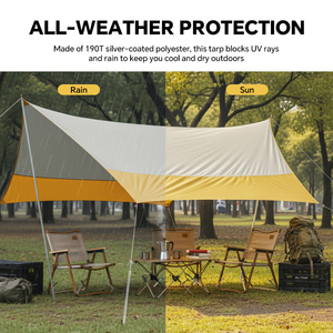 HOMFUL-Toldo impermeable multijugador para la lluvia, tienda de campaña para acampar, playa, parasol, refugio, lona para acampar - Product Image 2