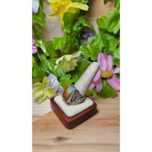 LeRoy James Kingman Handmade <b>Dainty</b> <b>Ring</b> Turquoise & Sterling Silver with Smooth Bezel Setting Size 12.25 Everyday Wear - Product Image 3