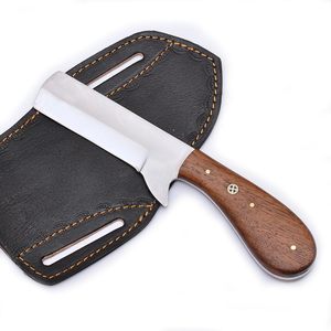 มีดพกอเนกประสงค์ทำจากสแตนเลสใช้ในการตั้งแคมป์กลางแจ้งใบมีดคาวบอยปรับแต่งได้ OEM ปลอกหนังแพนเค้ก - Product Image 2