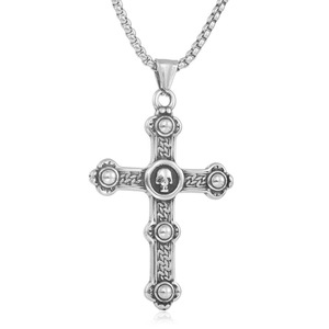 yunnique Unique Punk Retro Trendy Multi-Colored <b>Titanium</b> Steel Eye Cross-Shaped Pendant Stainless Steel Pendant - Product Image 2