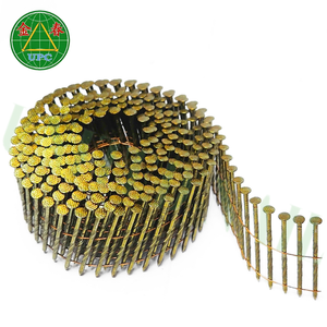 Clou à bobine 1-1/4 pouces 15 degrés 14000 pièces OEM fil d'acier de fer revêtement jaune vis lisse tige en spirale revêtement jaune du Vietnam - Product Image 2