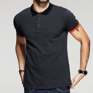 2025 nouveau Design hommes coton fin pour polo Logo personnalisé col tournant avec motif solide prix de gros - Product Image 3