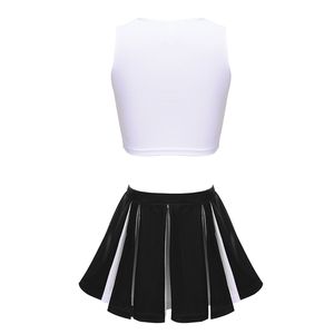 ชุดเชียร์ลีดเดอร์ราคาโรงงาน ปรับแต่งได้ แบรนด์ตามสั่ง พิมพ์ลายด้วยความร้อน ผ้าโพลีเอสเตอร์ 100% ยืดหยุ่น - Product Image 2