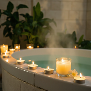 Scented Candle With Wooden Lid Glass Jar Custom Color Fragrance Label Packaging OEM Design Factory Wholesale - Product Image 1