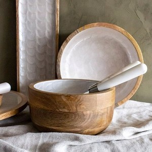 Nouveau Design Métal Mangue En Bois De Haute Qualité Bol À Fruits Simple Naturel Poli Mariage Utilisé Bol De Service - Product Image 3