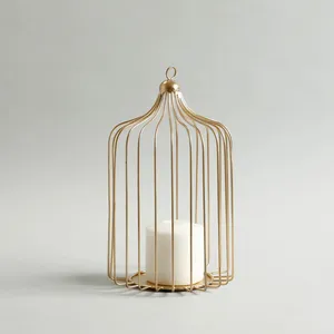 เชิงเทียนเหล็กชุบทองสำหรับตกแต่งบ้านโคมไฟเชิงเทียนสำหรับตกแต่งบ้าน - Product Image 1